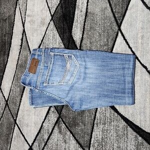 BKE EMBROIDERED MASON TAPER LONG DENIM JEAN